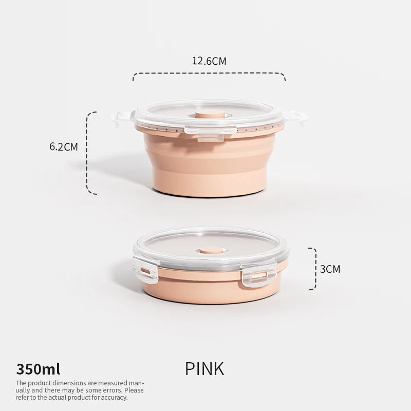Boîtes de Conservation Alimentaire Pliables Boîte à Repas en Silicone avec Couvercle Bols Alimentaires Boîte à Repas Empilable pour Cuisine et Congélateur