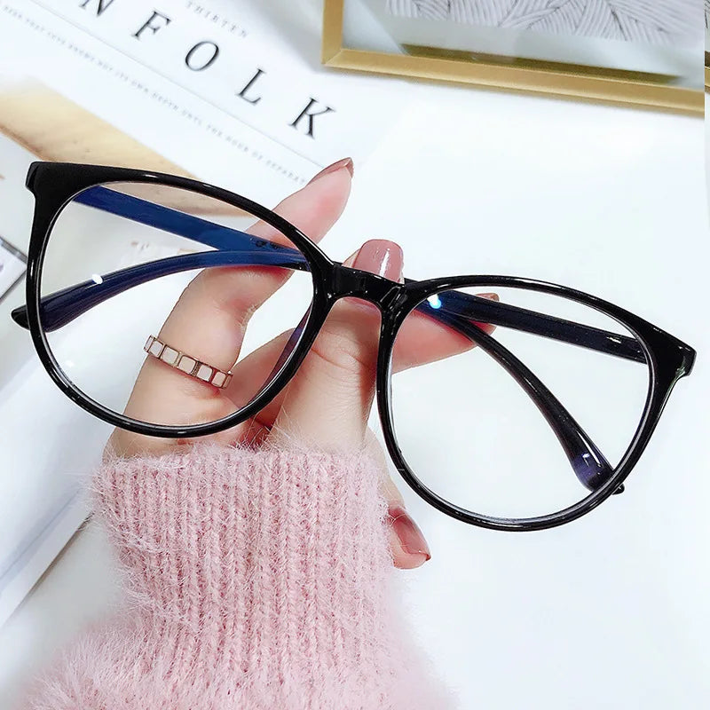 Monture de lunettes d'ordinateur transparentes pour femmes et hommes, anti-lumière bleue, lunettes rondes, lunettes de blocage, verres optiques