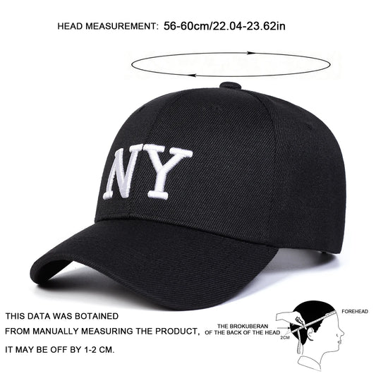 Unisex NY Letter Embroidery Baseball Caps Spring Autumn Outdoor Adjustable Casual Hats Sunscreen Hat Sports Cap