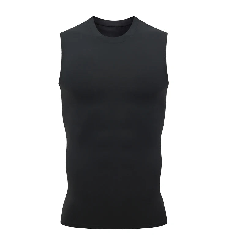 Kompressions-Tanktop Herren Gym Shirt Ärmellos Schnelltrocknend Einfarbig Sportbekleidung Männer Fitness Bodybuilding Weste Workout Muskelshirt