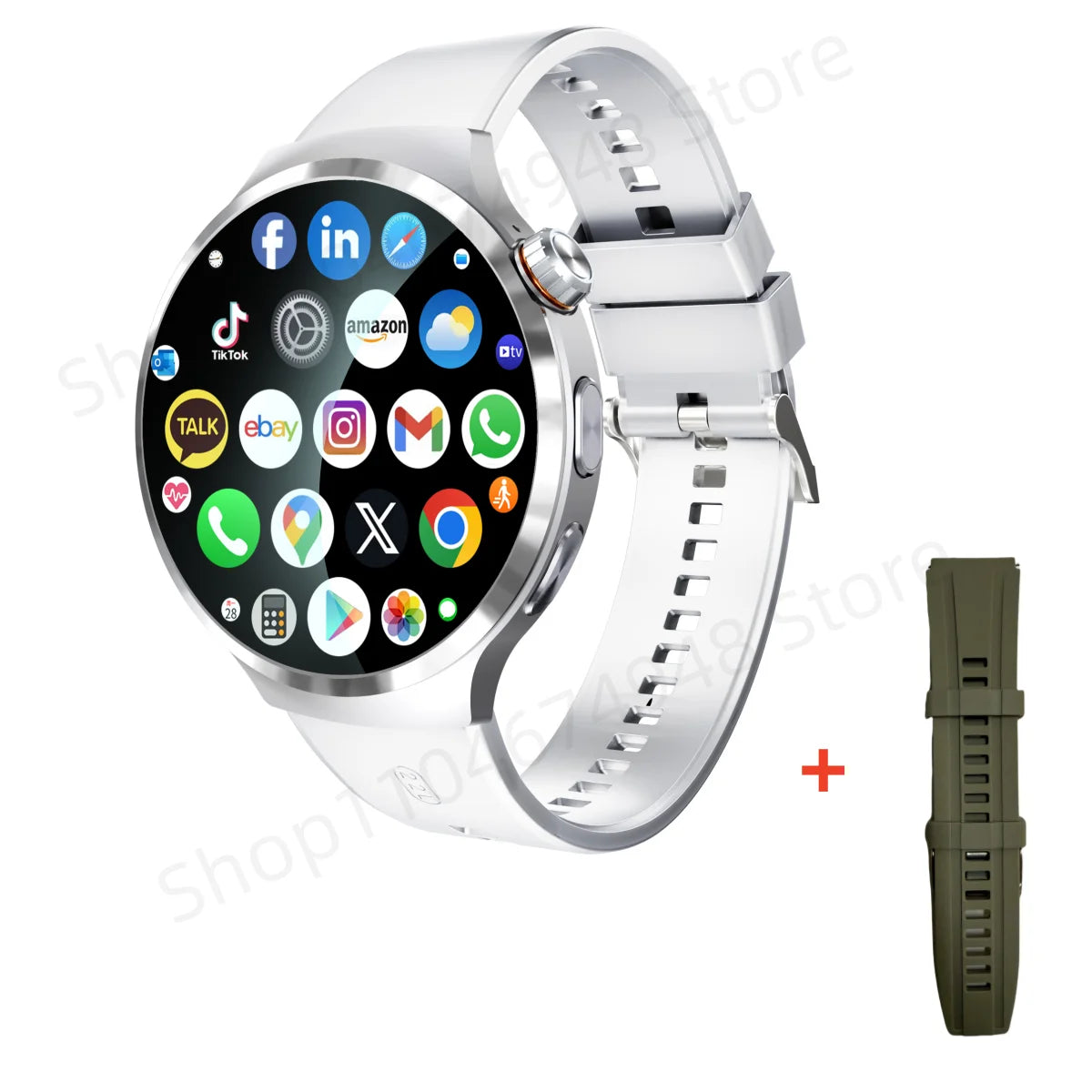 4G/5G Vollständiges NetCom Smartwatch 1,98 Zoll Amoled Smartwatch mit 210° drehbarer Kamera Android 13.0 Dual System GPS 1900mAH Akku