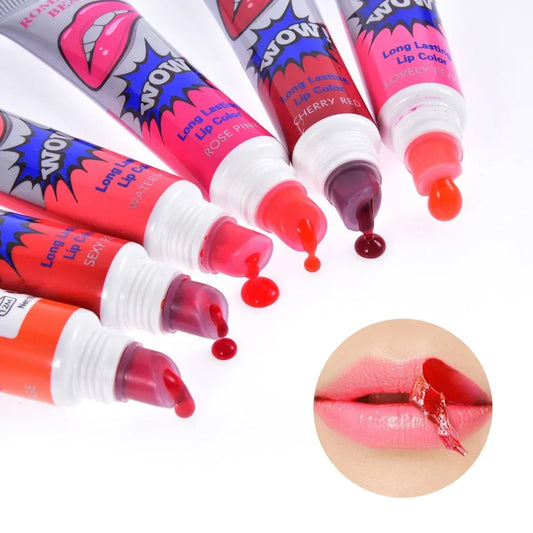 6 Colors Tattoo Magic Color Lip Stain Tint Long Lasting Lip Gloss Sets for Women Peel Off Colored Matte Sexy Color