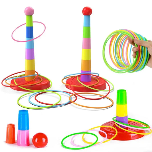 Children Throw Circle Game Ferrule Stacked Toys Fun Indoor Outdoor Parent-Child Interactive Circle Layers Early Education Gift