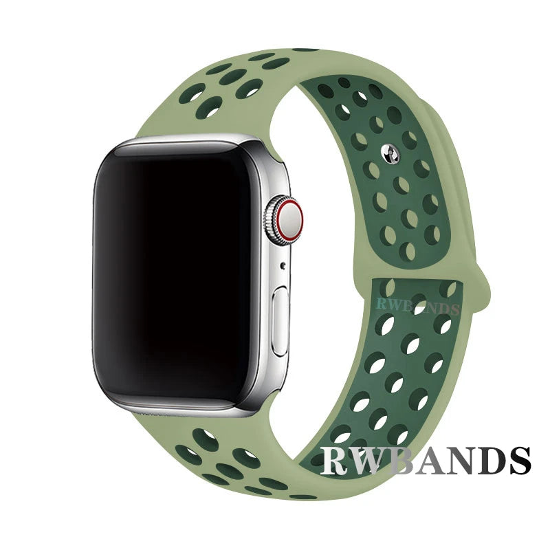 Sportarmband für Apple Watch 46mm 44mm 40mm 42-38-41mm 45mm atmungsaktives Armband iWatch Serie 10 9 8 7 6 SE 5 3 Ultra 2 49mm