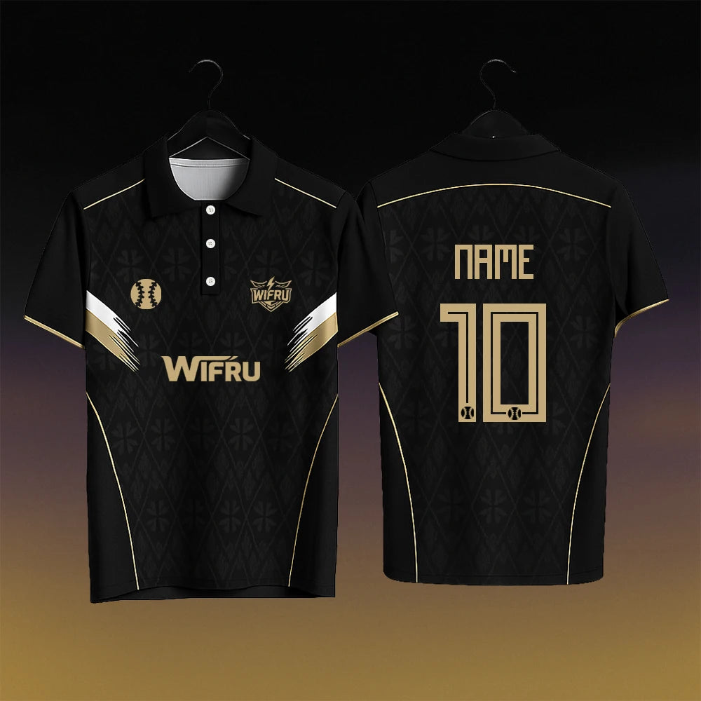 WIFRU Cricket Sport Trikot Herren Outdoor Leicht Atmungsaktiv Schnelltrocknend POLO-Shirt Jugend Trainer Individuelle Nummer Uniform Oberteile