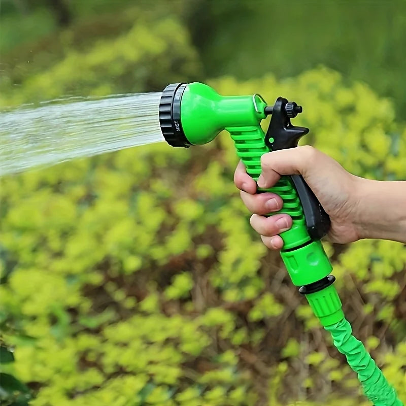 Gartenbewässerung Wasserrohr Sprinklerkopf mit 7-Funktions-Düsenschlauch, Autoreinigung Federrohr, Kunststoffschlauch Reinigungsgerät