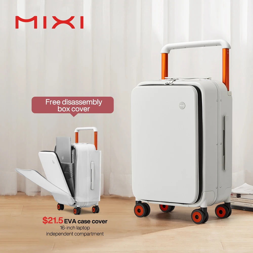 Mixi New Design Wide Handle Koffer Herren Handgepäck Damen Reise Trolley 20 Zoll Kabine PC Aluminiumrahmen M9275