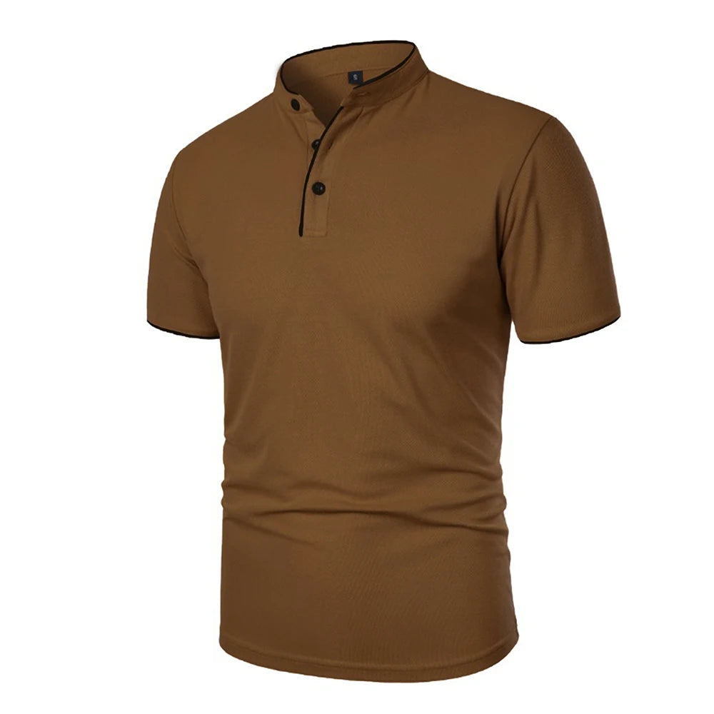 Herren Poloshirt Kurzarm Einfarbig T-Shirt Streetwear Sport Schnelltrocknend Atmungsaktiv Basic Freizeitshirt Oberteile