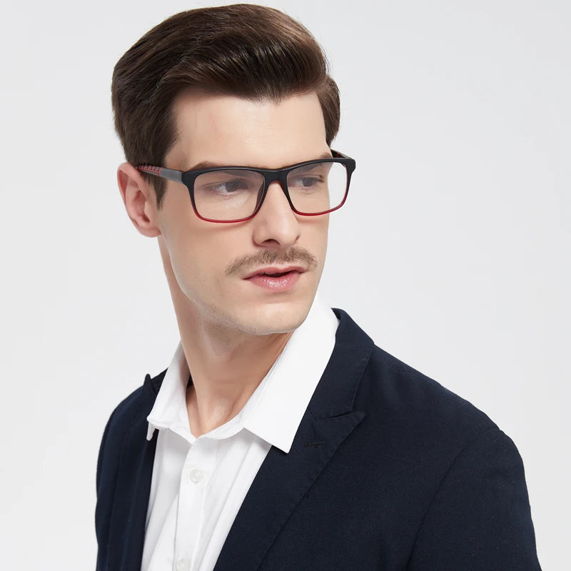 3-Pack Men's Blue Light Blocking Reading Glasses, Classic Square Frame Anti-Fatigue Computer Reader Eyeglasses