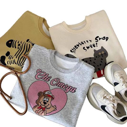 Children s Sweatshirt 2025 Autumn New Boys Cartoon Print Pullover Cute And Versatile Top