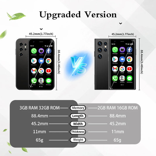 SOYES S23 Pro Mini Smartphones Android 8.1 Dual SIM 3.0'' HD 1000mAh Akku WIFI Bluetooth 3G Kleines Mobiltelefon