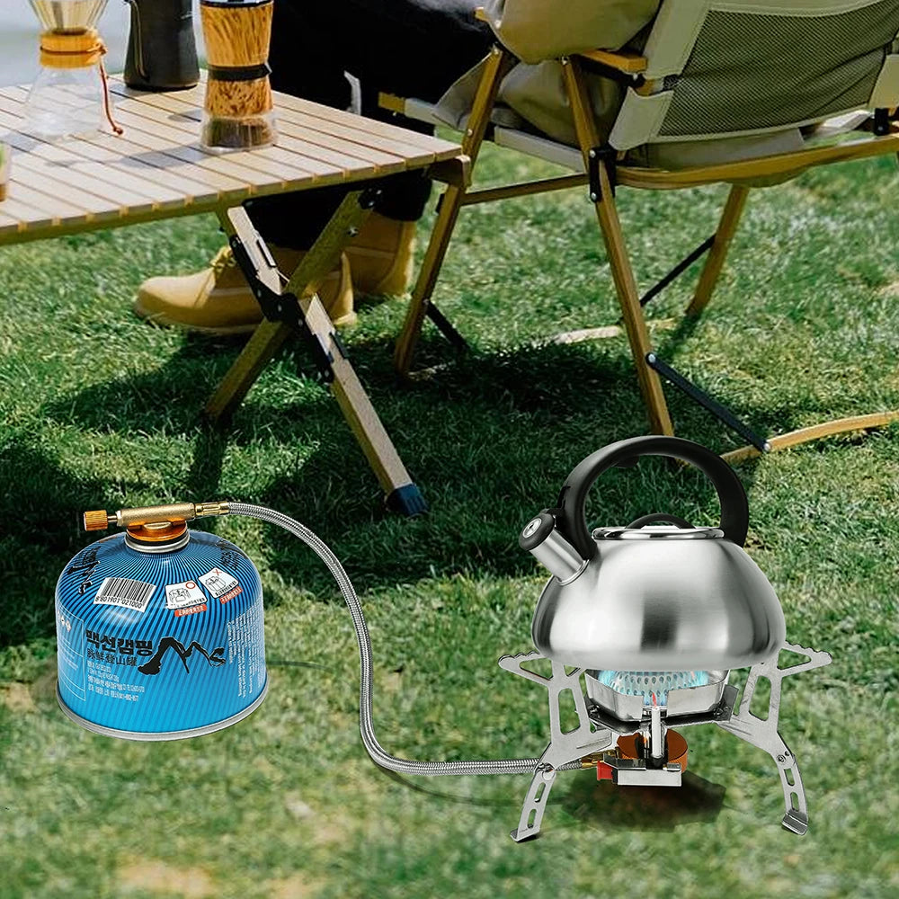 3500W Camping Gaskocher Winddichter Outdoor Gasbrenner Tragbarer klappbarer Split-Touristenkocher für Kochen Wandern