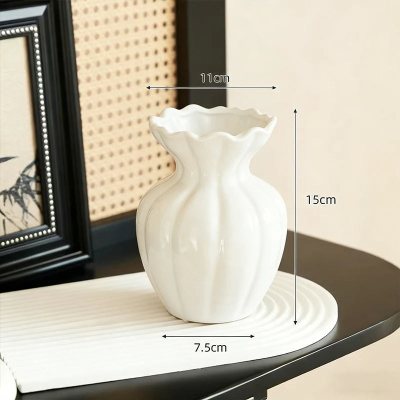 Vase à fleurs en céramique, Centre de table décoratif, Vase esthétique, Vases pour plantes hydroponiques, Ornement de bureau, Décoration d'intérieur