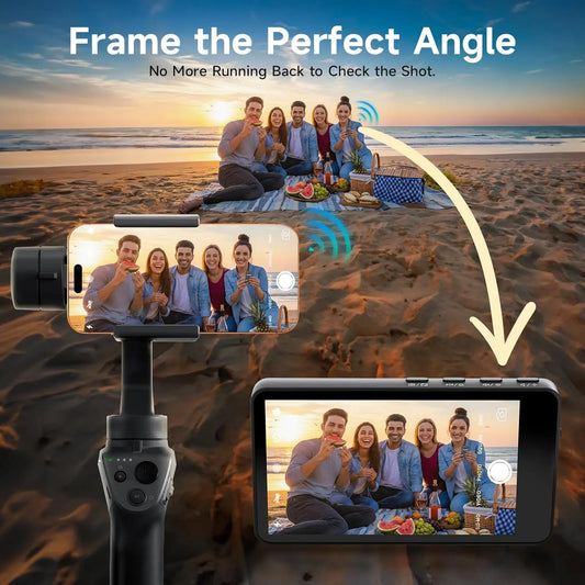 Moniteur magnétique 4K pour selfie Écran de caméra arrière sans fil Télécommande 50M pour diffusion en direct, vlog et enregistrement vidéo