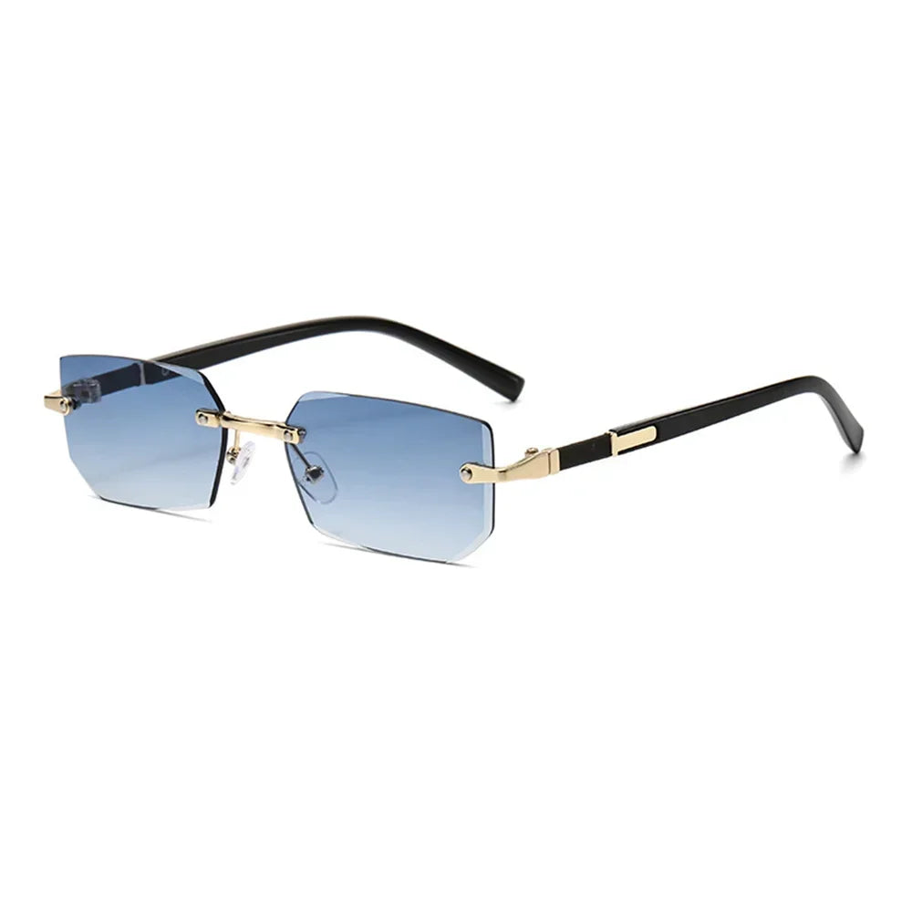 Randlose Sonnenbrille Rechteckig, Unisex Frameless Eyewear Designer Fashion Vintage Square Shade Y2k Sonnenbrille
