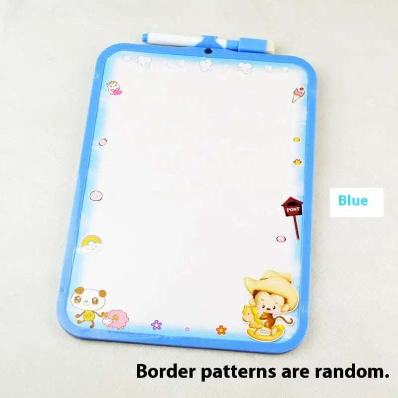 26x19cm Kinder Whiteboard trocken abwischbar, 4 Farben Rahmen, Mini-Zeichentafel, kleines hängendes Löschbrett mit Stift