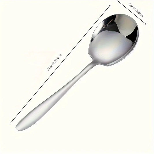 2-piece Set of Oversized Stainless Steel Long Handled Spoons Suitable for Home and Restaurant Stainless Steel Tableware