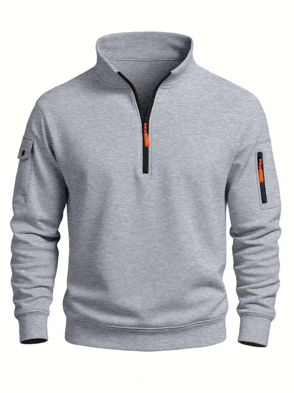 Herren-Sweatshirt, Herbst und Winter 2025, neu, lässig, sportlich, langärmlig, Stehkragen, halber Reißverschluss, winddichtes Oberteil