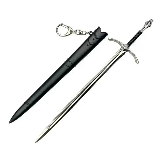 18-22cm Lord of F Rings Medieval Weapon Glamdring Aragorn Narthil Sword Metal Katana Samurai Sword Keychain Ornaments Gifts Toy