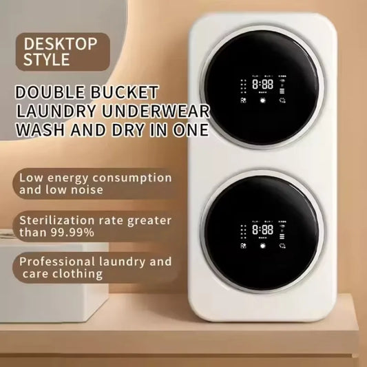 Portable mini wall mounted 7L mini double drum independent washing machine with dryer and laundry cleaning tools