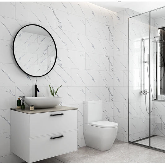 40pc Easy Apply Self-Adhesive Faux Tile Wall Stickers Waterproof PVC,Cuttable Peelable Marble Effect Decals for Kitchen Bathroom