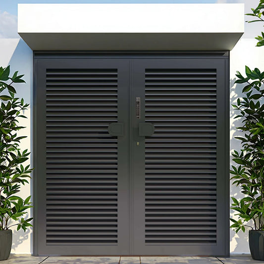 Customization Villa Courtyard Gate Stainless Steel Aluminum Alloy Custom Single Double Manual Shutter Door Outdoor
