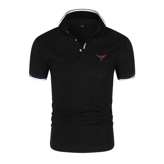 2026 Hommes Nouveau Sport Motif Taureau Polo Six Couleurs Col Montant T-shirt Sport Respirant Mode Été Manches Courtes