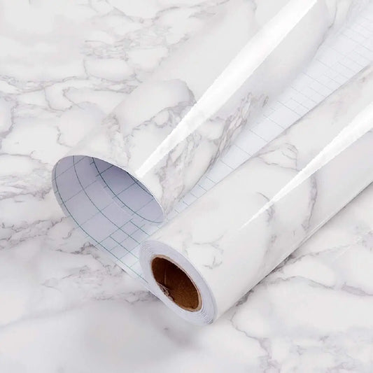Marble Self-Adhesive Kitchen Film - Waterproof Oil Proof PVC Vinyl Wallpaper for Worktop, Backsplash, Tiles | Easy Peel & Stick