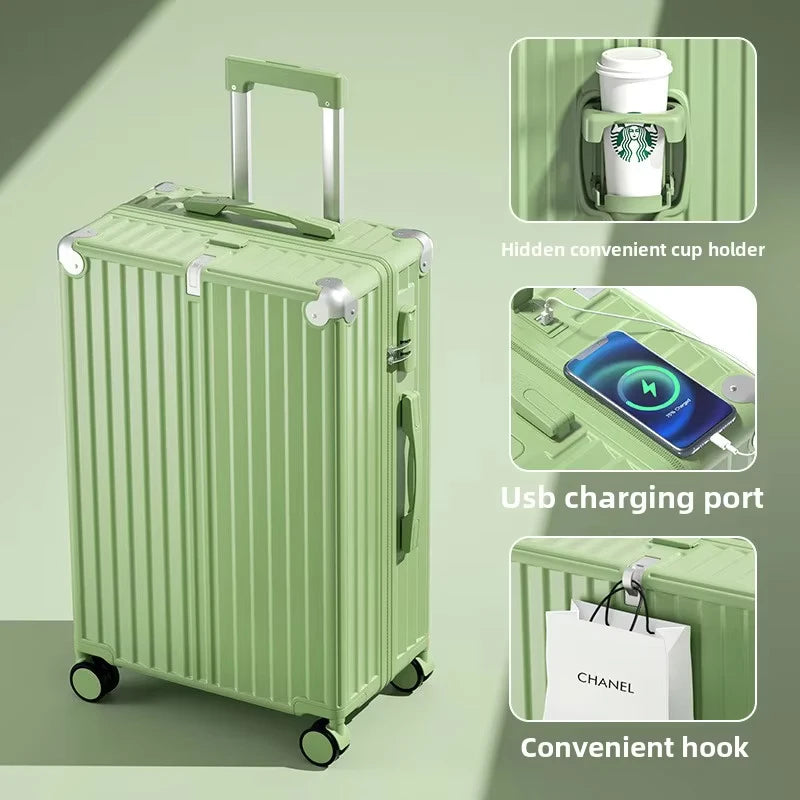 COLENARA 20"22"24"26 Zoll hochwertiger Koffer USB-Ladefunktion Boarding Box Multifunktionaler Trolley-Koffer Handgepäck Reisegepäck