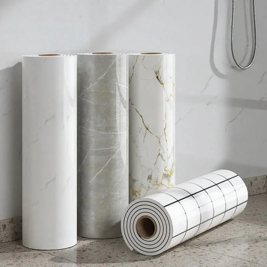 40 cm 1 rouleau de papier peint épais en mousse pour chambre à coucher, imitation marbre, carrelage céramique, autocollant, imperméable à l'huile pour cuisine