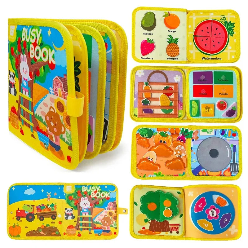 Montessori Spielzeug Bauernhof Tiergeschichte Beschäftigtes Stoffbuch Vorschule Lernen Feinmotorik Spielzeug Kinder Frühe Bildung Filzbuch für Kleinkinder