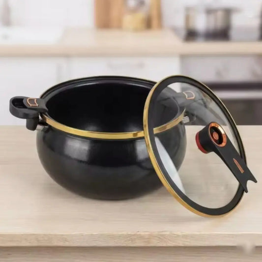 Multi-Functional 7 L Chubby Micro-Pressure Pot Large Capacity Universal Soup Pan Visible Cover Non-Stick Stew Pot Stove