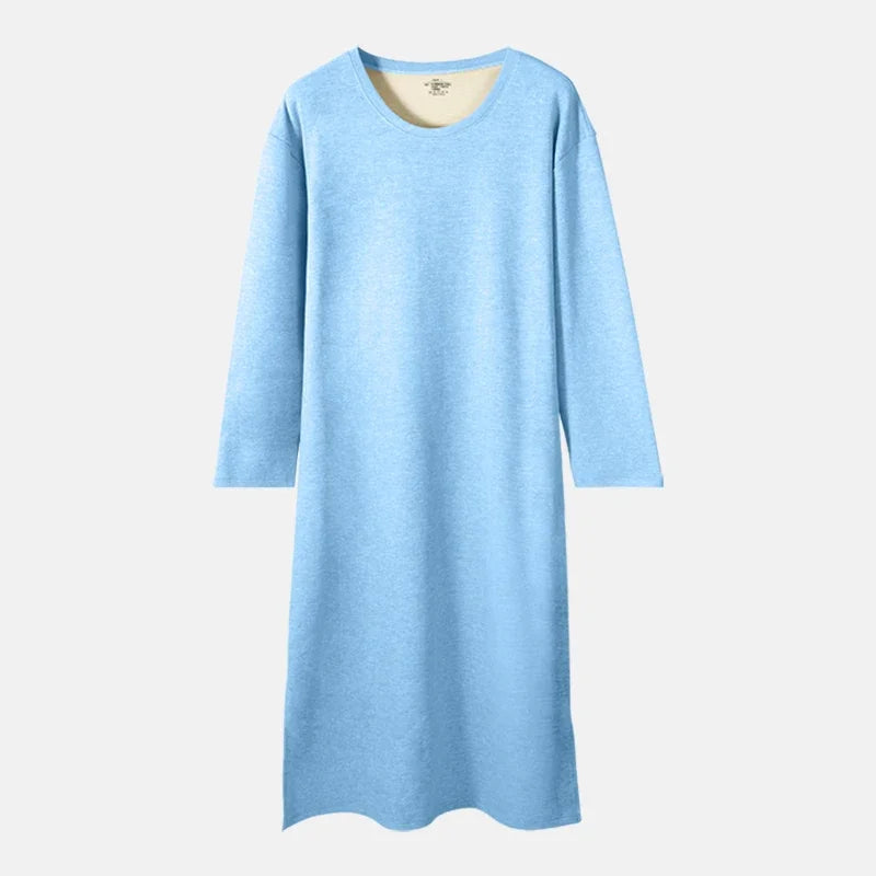 Peignoir long une pièce à manches longues pour homme, collection automne-hiver, chemise de nuit longue, vêtement de détente intégré, pyjama en laine et soie