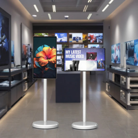 Tragbarer Fernseher 21,5 Zoll LCD Smart-TV 6G+128G Tragbare Smart-TVs mit integrierter Kamera Kabellose Bildschirmübertragung Smart-TV
