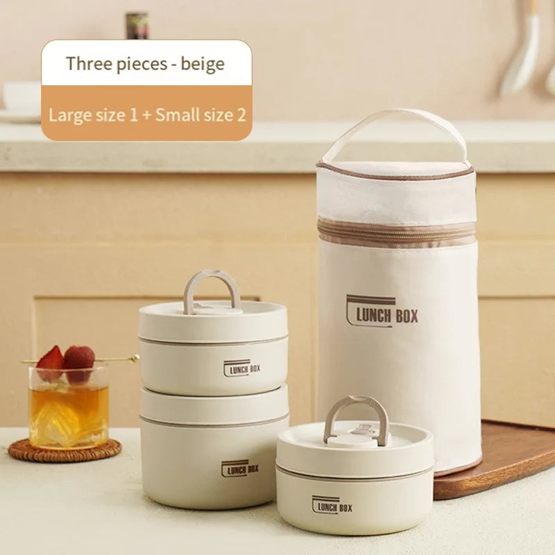 Thermische isolierte Bento-Brotdose und Tasche Thermos-Brotdose für warme Speisen Behälter Edelstahl Essenszubereitung luftdichter Behälter