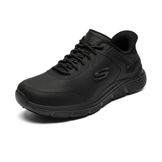 Skechers Slip-ins Shoes for Men Autumn Leather Casual Outdoor Walking Shoes Man All-match Lightweight Non Slip Soft Black Shoe