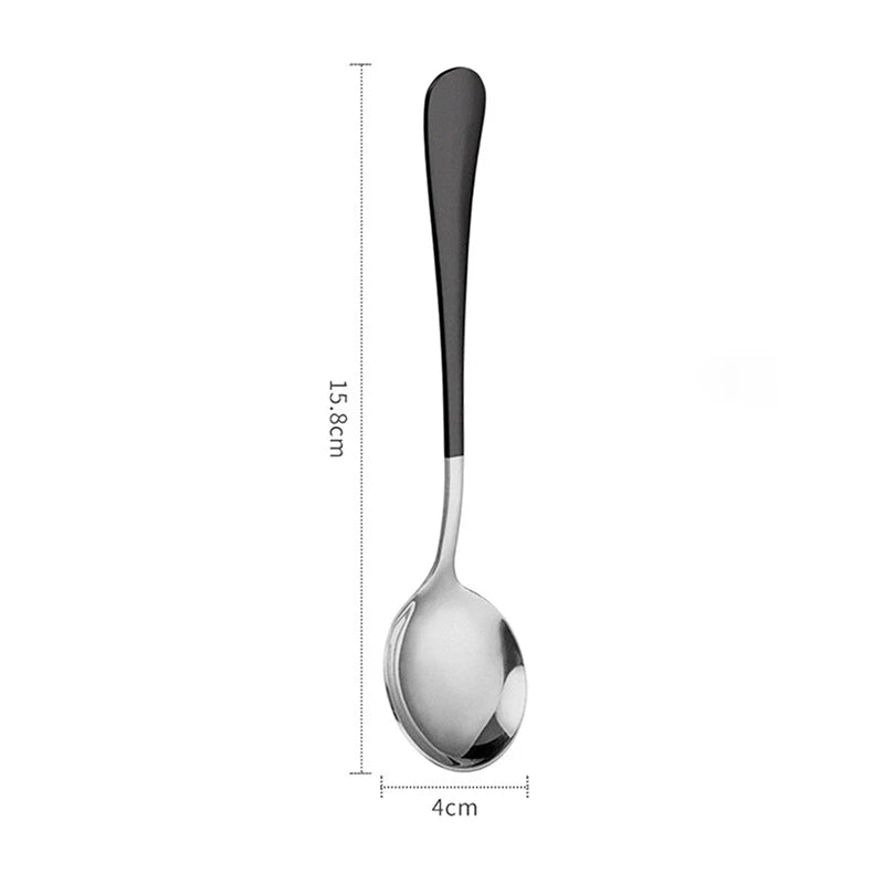 1 Pc Stainless Steel Korea Soup Spoons Home Kitchen Ladle Capacity Gold Silver Mirror Polished Flatware For Coffee Tableware