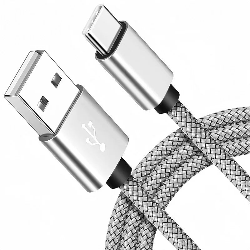 USB-A auf iPhone 15 Nylon geflochtenes Kabel, Schnellladekabel für Huawei Samsung Galaxy S22 Android Handy Ladekabel Zubehör