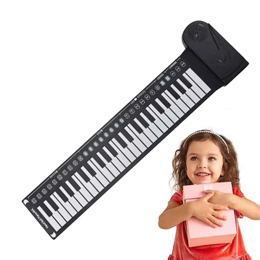 Roll-Up Piano Keyboard, faltbares Hand-Piano, 49 Tasten Hand-Piano für Anfänger, Kinder, Erwachsene, Lernspielzeug für Zuhause