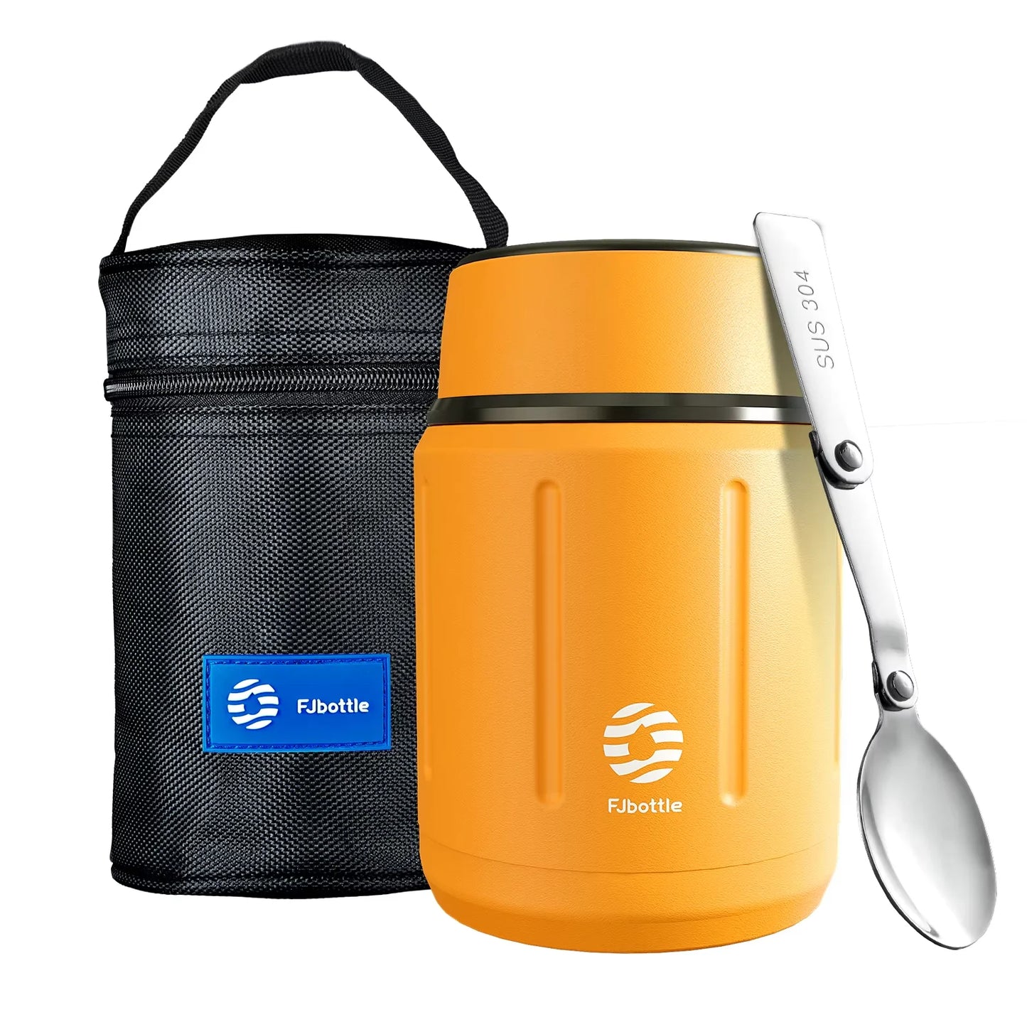 Fjbottle 500ml Essens-Thermoskanne, 316 Edelstahl Vakuumisolierter Essensbehälter mit Löffel Kinder-Brotdose