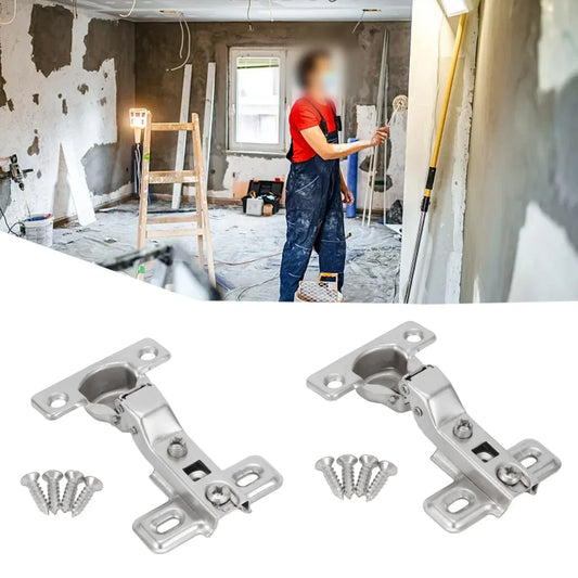 2Pcs/set 25mm Small Furniture Hinge Soft Close Damper For Kitchen Cabinet Cupboard Door Hinge Buffering Hardware Stainless Steel