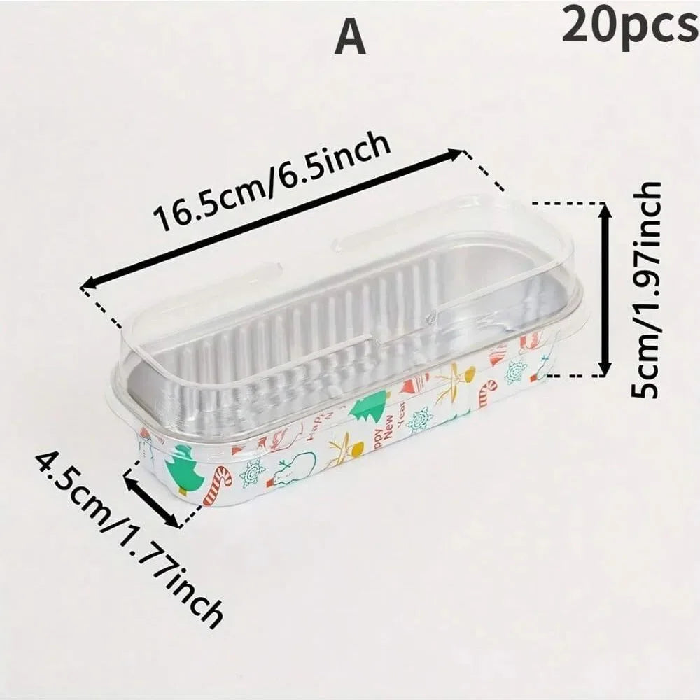 Mini-Kuchenform mit Deckel, Mini-Backform, Aluminiumfolie, lange Backform, Einweg-Aluminiumfolie, Backform, Brownie-Kucheneinsatz
