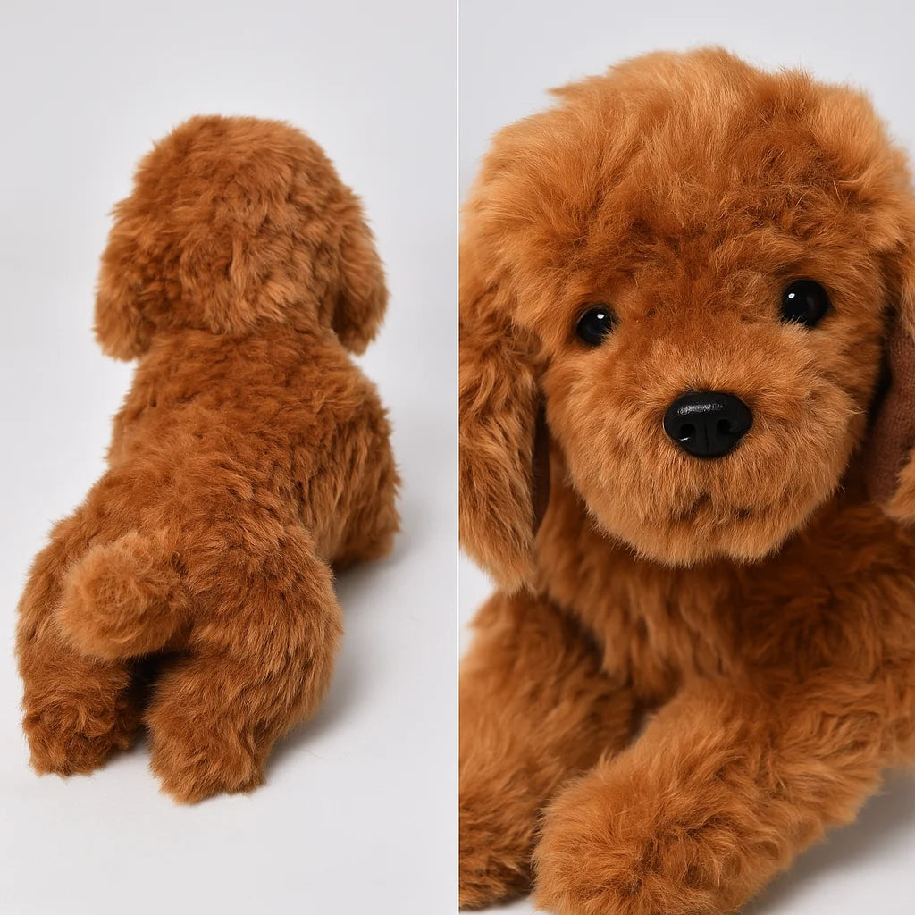 Lebensechter Teddybär Plüschtier Hund 40cm Supergroßer Simulationshund Puppe Weicher Kuscheliger Beruhigungs-Hund Puppe Weihnachtsgeschenk Heimdekoration