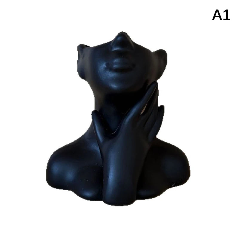 Multi-Functional Desk Organizer Creative Human Body Art Vase Makeup Brush And Pen Holder Statue Ornament Home Office Decor