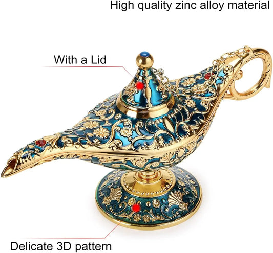 Vintage Magische Legende Aladdin Genie Lampe für Zuhause Hochzeit Tischdekoration Sammlerstück Selten Klassisch Arabische Kostümrequisiten Geschenk