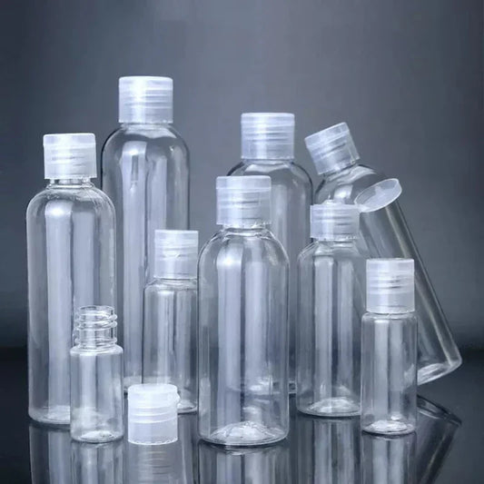 30/50/100pcs 5-120ml Plastic Squeeze Bottle with Flip Cap PET Lotion Shampoo Empty Cosmetic Sample Container Travel Bottles