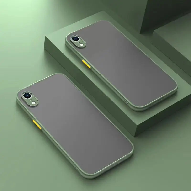 Stoßfeste Armor Matte Hülle für iPhone Xs Max XR XS X 6 6S 7 8 Plus SE 2020 SE 2022 Silikon Bumper Klare Harte PC Hülle Capa