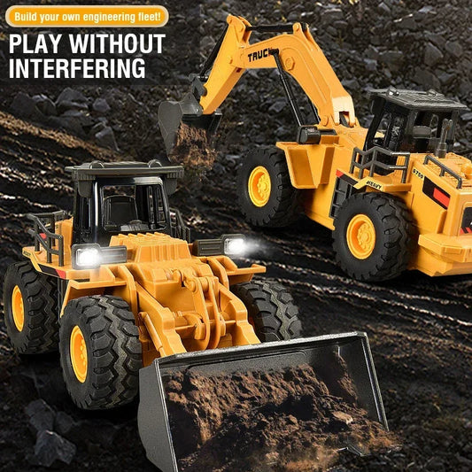 9CH Alloy Remote Control Excavator Bulldozer Dump Truck Simulate Engineering Vehicle Toy RC Trucks Model Children Toy Kids Gifts