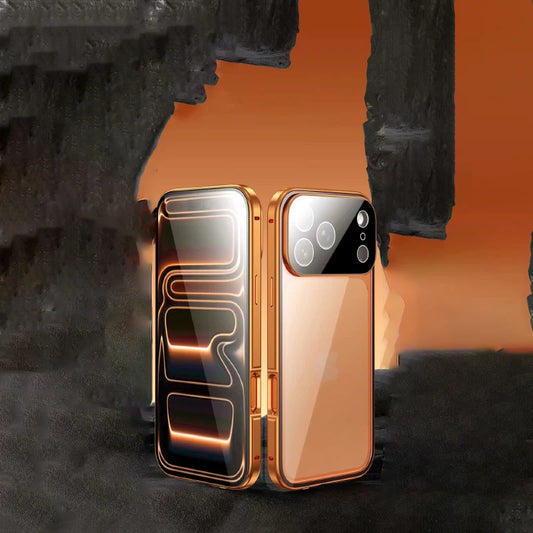 Étui de téléphone à verrouillage magnétique double face en verre avec protection intégrale à 360° pour iPhone 17 Pro Max/17/Air/17 Pro Coque de protection
