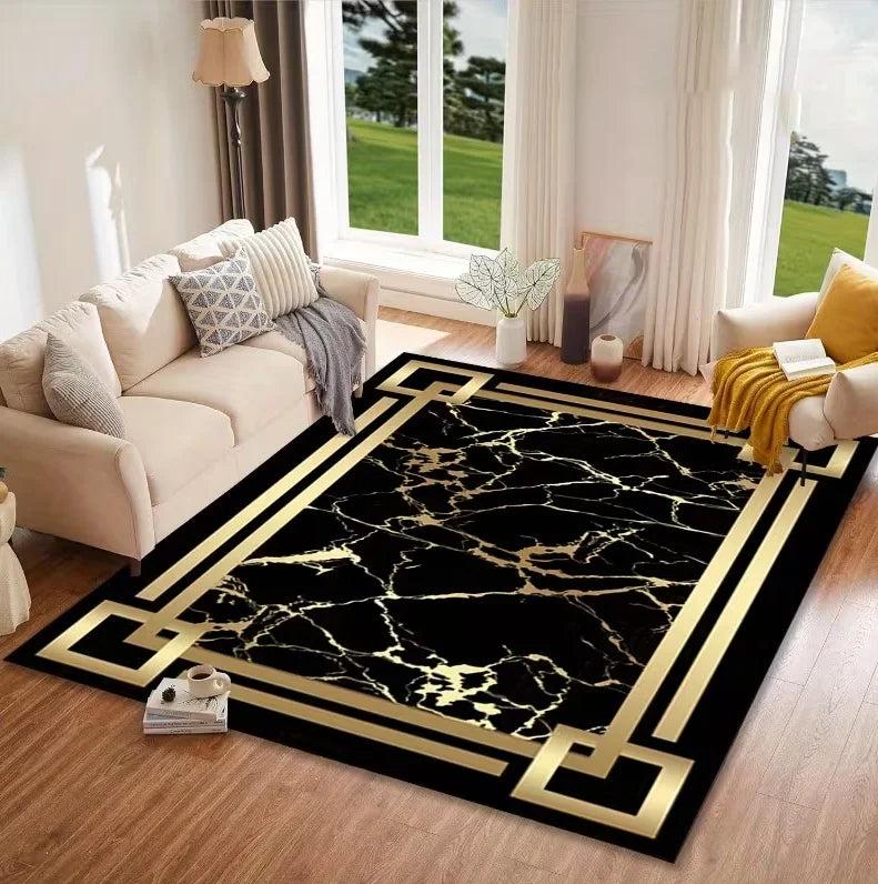 Leichte Luxus-Marmor-Fußmatte Wohnzimmer-Deko-Matte Büro Weicher Flauschiger Teppich Badezimmer Waschküchen-Teppichzimmer-Bedarf